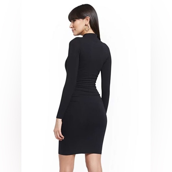 New York and Company | Mock Neck Long Sleeve Ruched Bodycon Dress - Picture 2 of 10